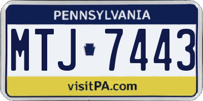 PA license plate MTJ7443