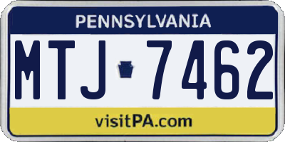 PA license plate MTJ7462