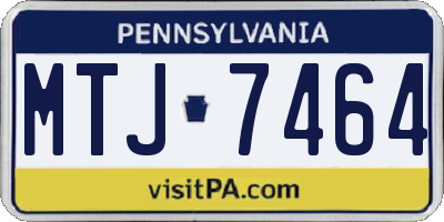 PA license plate MTJ7464