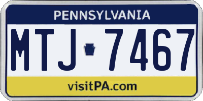 PA license plate MTJ7467
