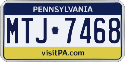 PA license plate MTJ7468
