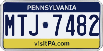 PA license plate MTJ7482