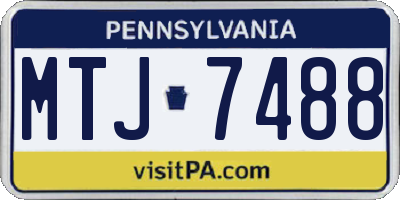 PA license plate MTJ7488