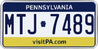 PA license plate MTJ7489