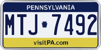 PA license plate MTJ7492