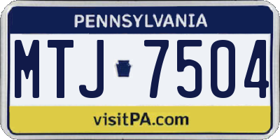 PA license plate MTJ7504