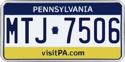 PA license plate MTJ7506