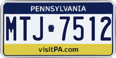 PA license plate MTJ7512