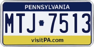 PA license plate MTJ7513