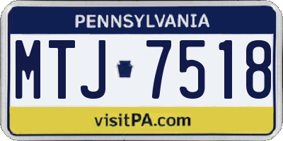 PA license plate MTJ7518