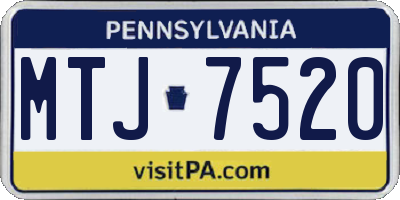 PA license plate MTJ7520