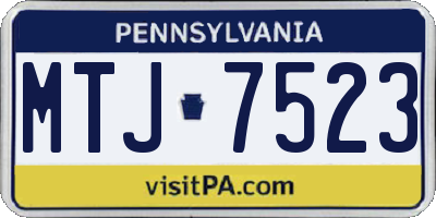 PA license plate MTJ7523