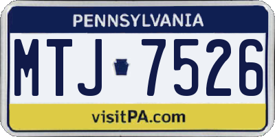 PA license plate MTJ7526