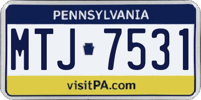 PA license plate MTJ7531
