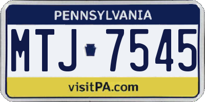 PA license plate MTJ7545