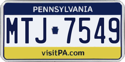 PA license plate MTJ7549