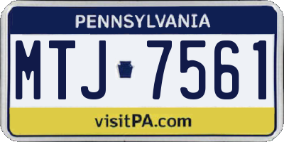 PA license plate MTJ7561