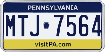 PA license plate MTJ7564