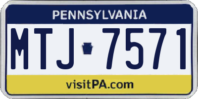 PA license plate MTJ7571