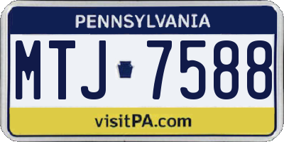 PA license plate MTJ7588