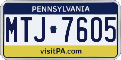 PA license plate MTJ7605