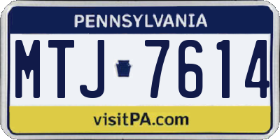 PA license plate MTJ7614