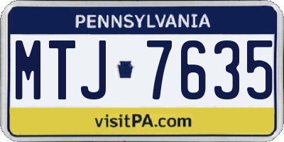 PA license plate MTJ7635
