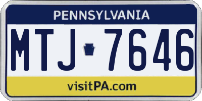 PA license plate MTJ7646