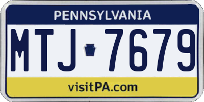 PA license plate MTJ7679