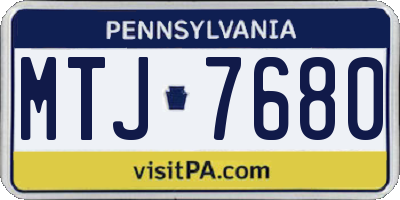 PA license plate MTJ7680