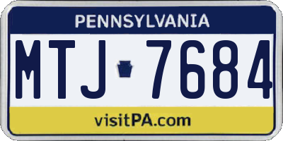 PA license plate MTJ7684