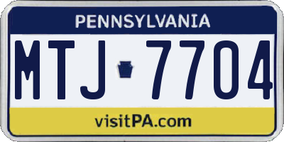 PA license plate MTJ7704