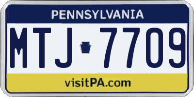 PA license plate MTJ7709