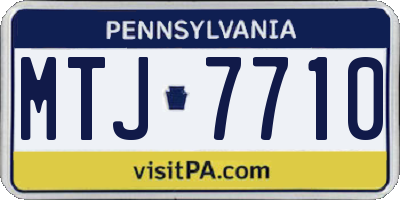 PA license plate MTJ7710