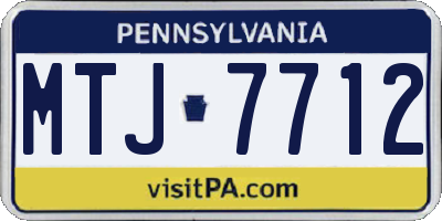 PA license plate MTJ7712