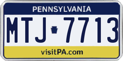 PA license plate MTJ7713