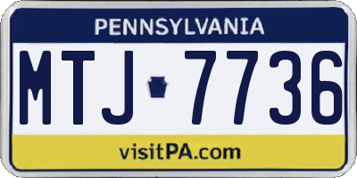 PA license plate MTJ7736