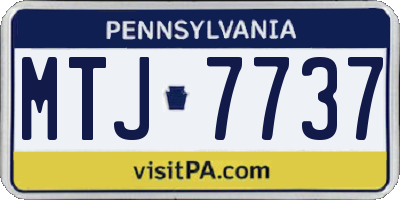 PA license plate MTJ7737