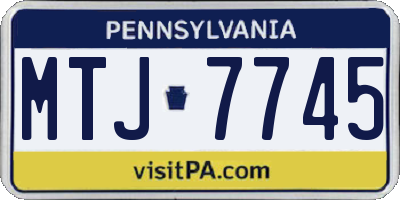 PA license plate MTJ7745