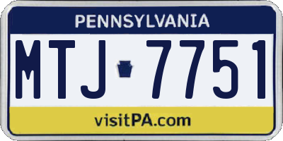 PA license plate MTJ7751
