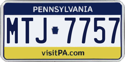 PA license plate MTJ7757