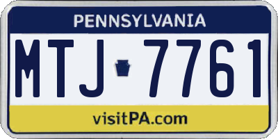 PA license plate MTJ7761