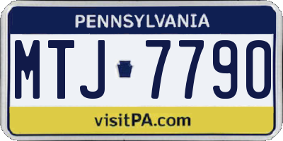 PA license plate MTJ7790