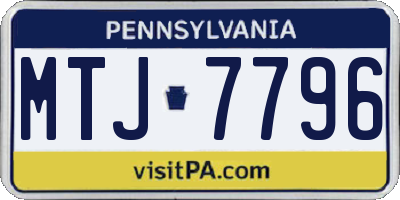 PA license plate MTJ7796