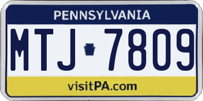 PA license plate MTJ7809