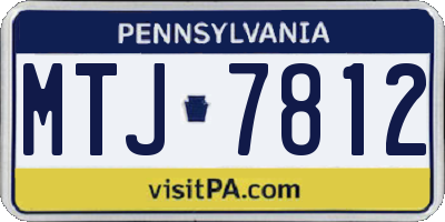 PA license plate MTJ7812