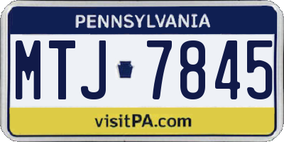 PA license plate MTJ7845