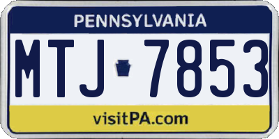 PA license plate MTJ7853
