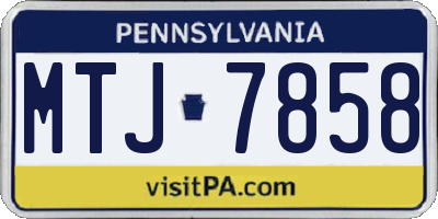 PA license plate MTJ7858