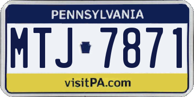 PA license plate MTJ7871